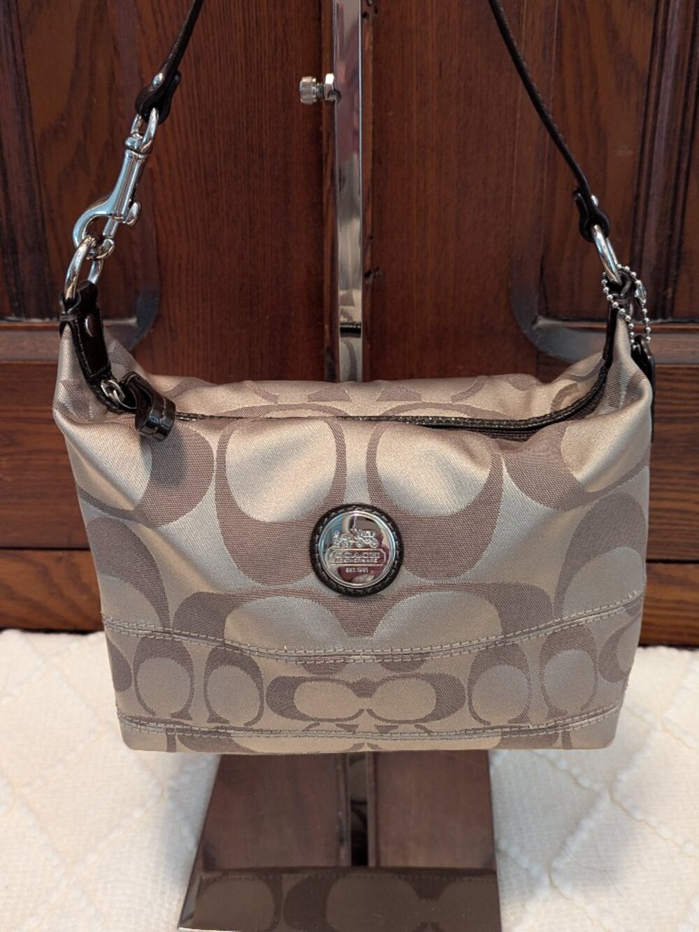 Alex Signature Sateen Top Handle Pouch Bag